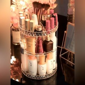 360 rotation makeup organizer